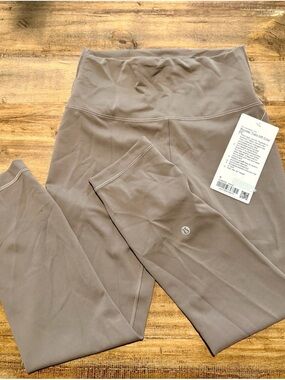 Lululemon Wunder Train HR Crop 23" - Warm Ash Grey - Size 6 (NWT)